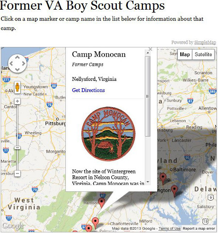 Former VA Boy Scout Camps